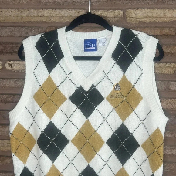 EP Pro La Costa Spa Golf Argyle Sweater Vest Size Medium - Picture 7 of 8